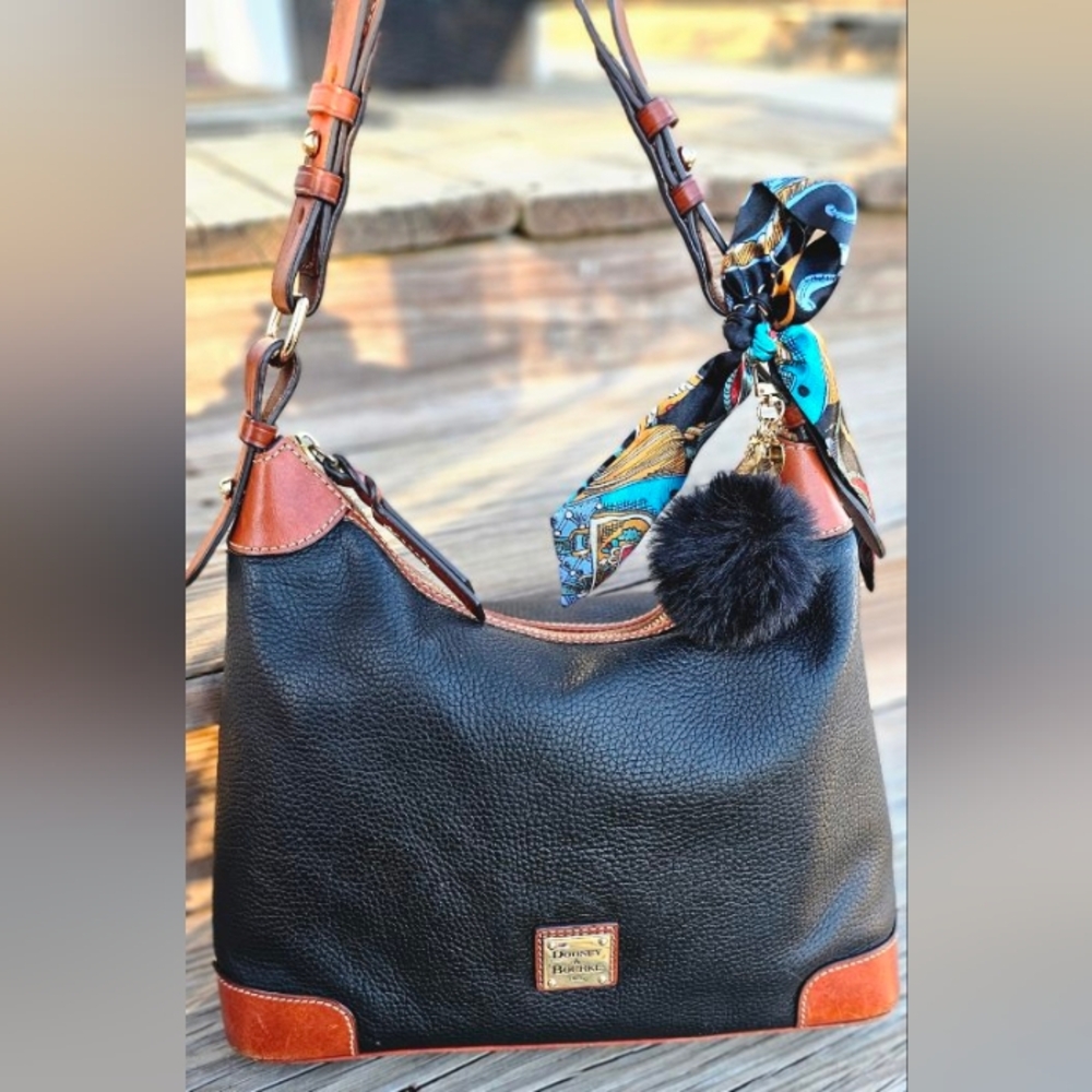 Dooney & Bourke Pebbled Leather Hobo Shoulder Bag - Picture 3 of 7